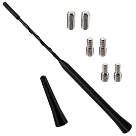 VooGenzek 2 PCS Car Antenna Mast Universal, Car AM/FM Radio Mini Short Aerial Antenna, with 6 Screws (M4, M5, M6), for FM AM Tuning Radio Adapter (23 + 6.5cm)