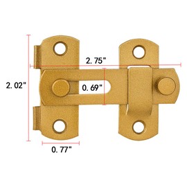 Wocoe 3 Packs Gold Flip Latch Gate Latches,2.75"x2.02"-Versatile Barn Door,Sliding Door,and Cabinet Hardware for Enhanced Security and Style