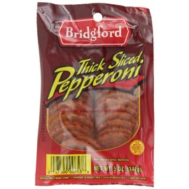 Bridgford Pepperoni, Thick Sliced, 5-Ounce Packages (Pack of 6)