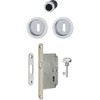 HOPPE 3947902 Schiebetürmuschel Set 4920 - mit Schloss, Runde Rosette