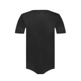 Landofgenie Men's Onesie Short Sleeve One-Piece Pyjamas for Men Leotard Cotton Bodysuit, black