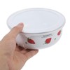 Zerodeko Universal Enamel Mixing Bowl with Plastic Lid, Set of