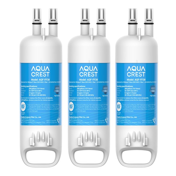 AQUA CREST EDR1RXD1 Replacement for, Filter 1, W10295370A, EDR1RXD1B, P8RFWB2L,