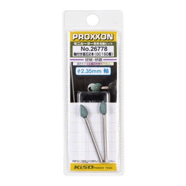 PROXXON No. 26778 Whetstone with Shaft, 2 Piece [Egg Shape 0.26 inch (6.5 mm), Shaft Diameter 0.09 inch (2.35 mm), GC Whetstone No. 150