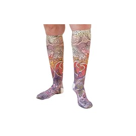 Lymphedivas Birds of Paradise Medical Graduated Gradient Compression Sock Pair 15-20mmHg for Women (Short Open-Toe Large)