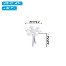 PATIKIL Brads Paper Fasteners, 200 Pcs Mini Metal Snowflake Pastel Brads Round Head Fastener Split Pins for Art Craft Scrapbooking DIY Supplies, White, 0.5"x0.6"