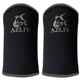 AZLIV 0.1 inch (3 mm) Elbow Sleeve, Elbow Supporter, Muscle Training, Weight Training, Bench Press (Black, L)