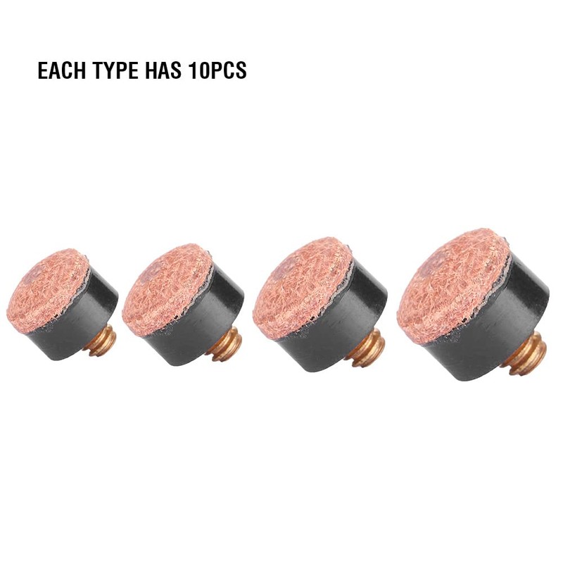 10PCS Screw-on Billiard Cue Tips Billiards Rod Stick Replacement Parts