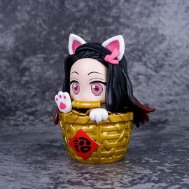 Kamado Figure, q Version Bamboo Kamado Nezuko Anime Figures 11cm/4.3inch Anime Model Game Character Statue Collection Decoration Gift