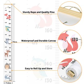 Height Chart for Kids,Baby Height Growth Chart,Wall Hanging Measuring Ruler for Baby Girls Boys Toddler Bedroom (Fox)