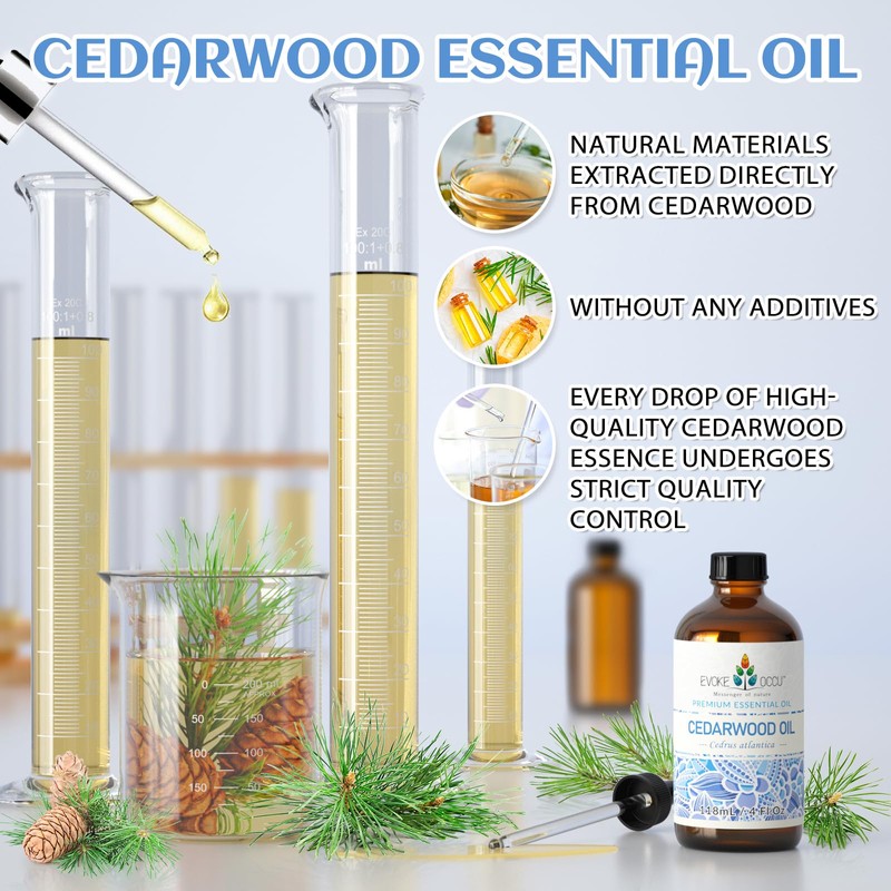 EVOKE OCCU Cedarwood Essential Oil for Air Freshening, Hair Care,