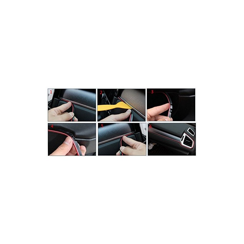 Red Metallic Gloss Interior Decorative Strips for Cars Commercial Vehicles