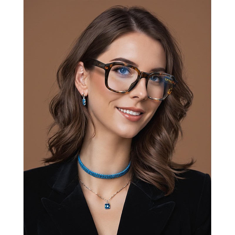 VISOONE Oversized Square Blue Light Blocking Glasses Fashion Computer Eyewear