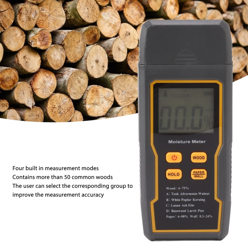 Moisture Detector Multifunctional 4 Modes Digital Moisture Meter with LCD