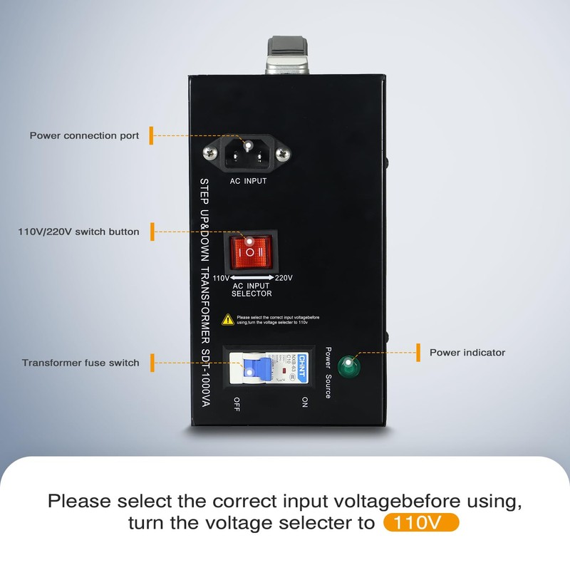 AEOLISS Voltage Converter Transformer 110V to 220V/220V to 110V International