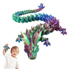 XPJBKC 3D Printed Dragon, 24 Inches 3D Dragon, Articulated Dragon, Fidget Dragon, Dragon Fidget Toy, Dragon Fidget, Articulated Gem Dragon Figure for Home Office Decor (Magic Gradient Dragon)