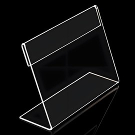 Clear Acrylic Sign Holders with Slanted Back, Adjustable Desk Display Stand for Office and Business,Acrylic Store Price Tag Rack with Slant Back Any Literature Flyer Document Rack(4 * 6cm)