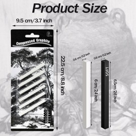 12 Pcs Charcoal Sticks Square Compressed Charcoal Stick Graphite Sticks Sketch Charcoal Block Art Supplies Drawing Pencils Set Craft Tool for DIY Drawing Crafts Drawing Shading Beginners and Artists