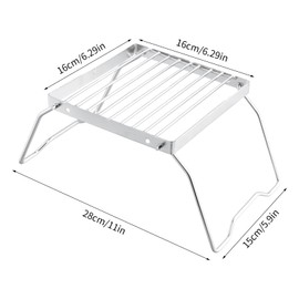 Camping Grill Grate, Portable Campfire Grill, Outdoor Grill Grid, Burner Stand, Barbecue Grill, Stainless Steel, Foldable Campfire Grill for Backpacking, Grilling, Hiking, Picnics, Fishing