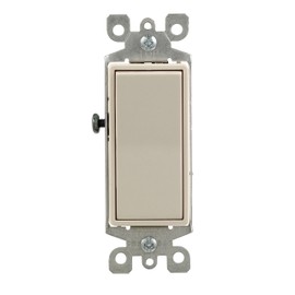 Leviton 15 Amp, 120/277V Decora Rocker 3-Way AC Quiet Switch, 5-Pack, 5603-2TM, Light Almond