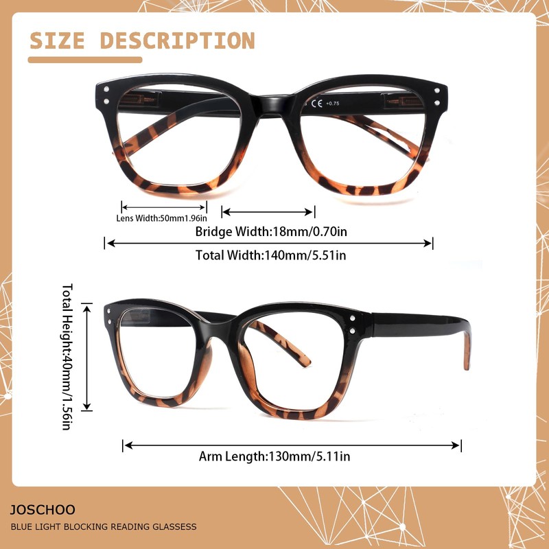 JOSCHOO Reading Glasses 6 Pack Blue Light Blocking Readers Spring