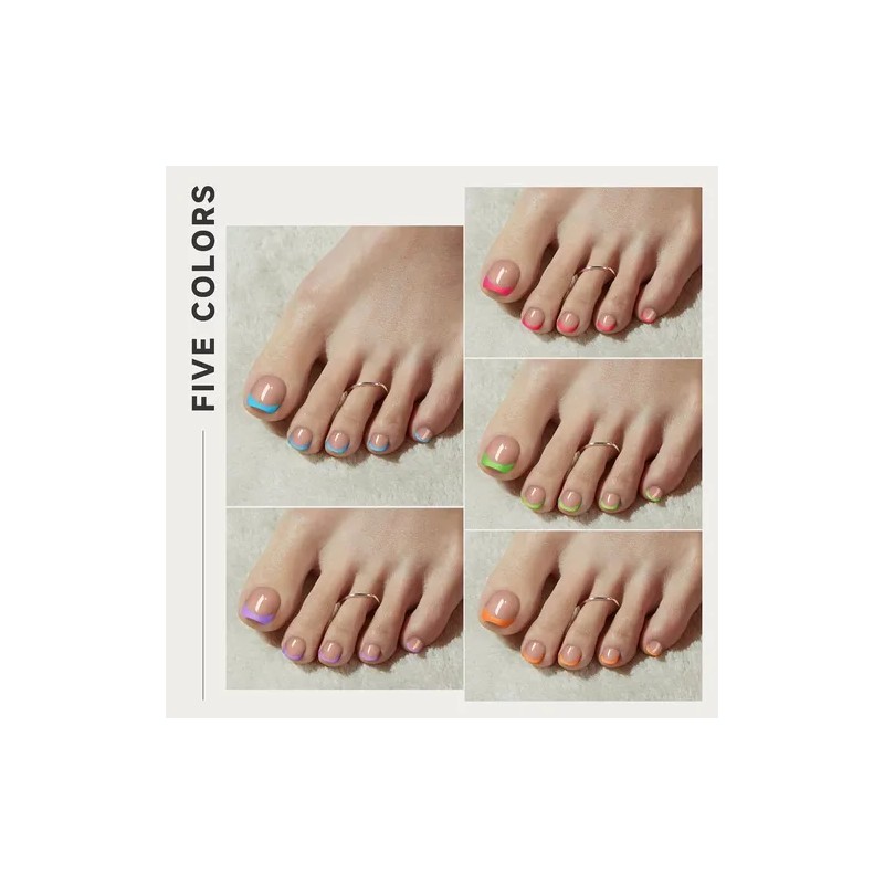 150 Unidades Press On Francés Pedicura Uñas Postizas Para Pi