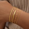 Striviio Gold Bracelets for Women, 14K Gold Plated Stackable Bracelet