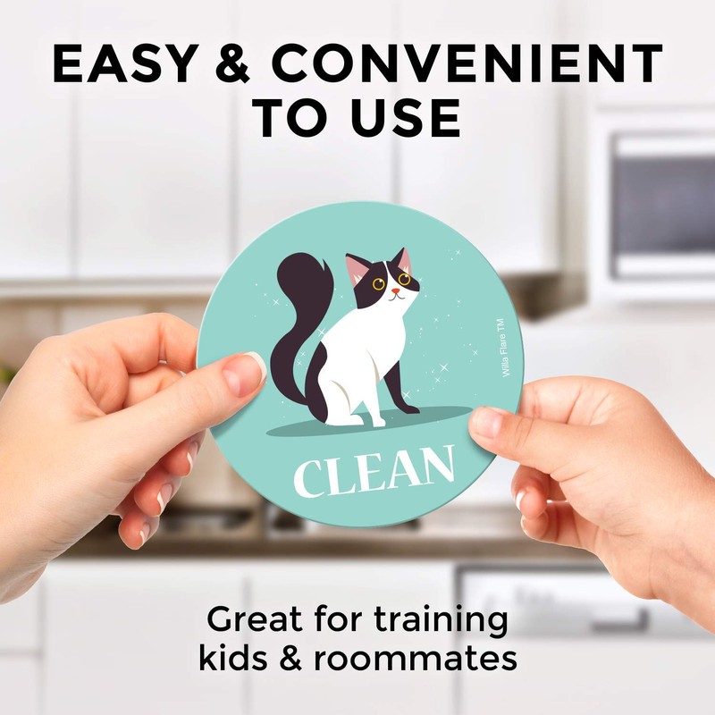 Large Dishwasher Magnet Clean Dirty Sign - Funny Emoji Magnets