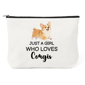 Corgi Gifts for Women Corgis Lovers - Corgi Themed Gifts Makeup Bag Funny Cosmetic Bag Travel Toiletry Bags Pouch Christmas Birthday Mothers Day Gift for Women Dog Lovers Just A Girl Who Loves Corgis