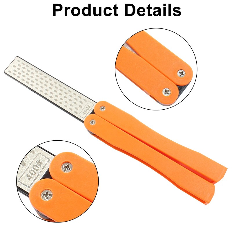 Coufce 2 Pack Double-Sided Diamond Knife Sharpener Portable Folding Pocket