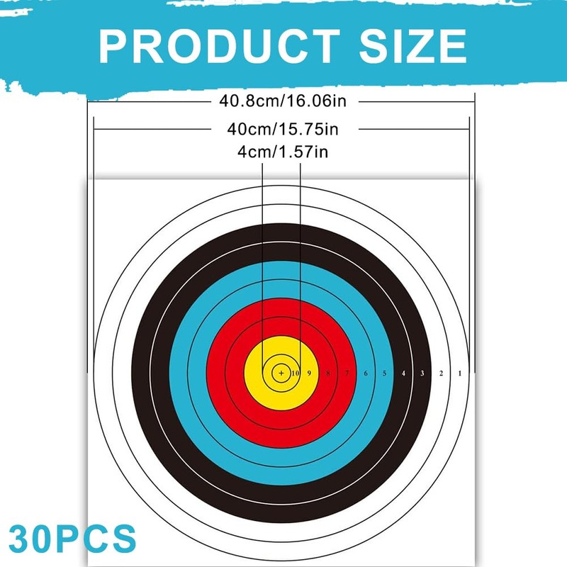 30 x Target Archery Target Face, Archery Target Paper, Row
