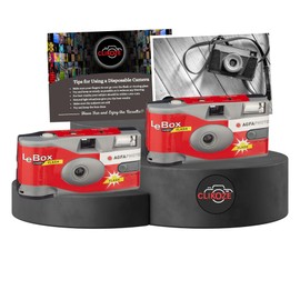 Disposable Cameras Multipack - Includes 2 AgfaPhoto LeBox Disposable Camera Single-Use Film Cameras with 27 Exposures and Clikoze Disposable Photography Tips Card
