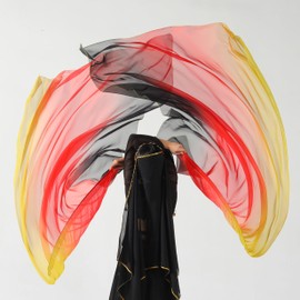 MUNAFIE Worship Flags 2 Pieces Praise Dance Flags Rectangle Colourful Flags with Flexible Flag Pole for Dance Performance Church 3# Yellow Red Black