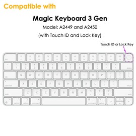 ProElife Keyboard Cover Skin for 2024-2021 Apple Magic Keyboard 3 with Touch ID A3118 A2449 Ultra Thin Silicone Keyboard Protector for iMac 24'' / Mac Mini M4 M2 M1 Keyboard Accessories (Ombre Pink)