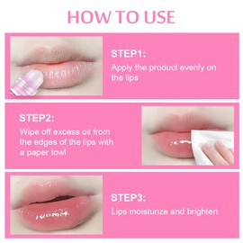AOOWU Glitter Lip Gloss, Colourless Roll On Lip Glow Oil, Transparent, 6 Sticks Moisturising Lip Oil, Lip Gloss for Long-Lasting Glossy Nourishing Lips (Flowers)