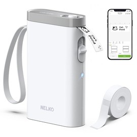 NELKO P21 Bluetooth Thermal Label Printer, Portable Label Maker, Thermal Printer for Organization, Storage, Office and Home,TikTokShopBacktoSchool:_White + 1 Roll