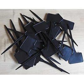 Viridis Hortus - 100 x 6" Black Plastic Plant "T" Labels 150 x 55 x 35