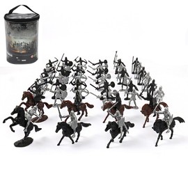 Uposao 52 Pcs/set Static Military Soldier Model Plastic Crafts Knights Toys, Children's Medieval Soldier Knights Figures Model Toy Static Toys, Children's Gifts