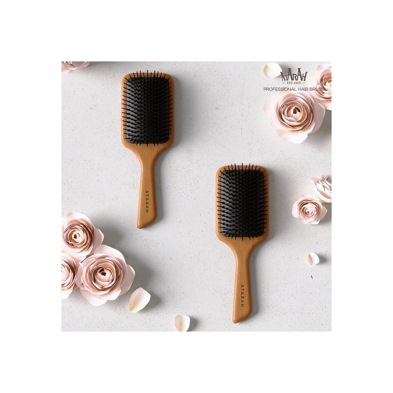 Atara Wood Paddle Cushion Hairbrush - Atara Paddle Brush [LB522]