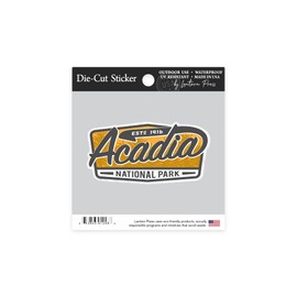 Die Cut Sticker Acadia National Park, Maine, Vintage Map, Contour Vinyl Sticker 1 to 3 inches (Waterproof Decal for Cars, Water Bottles, Laptops, Coolers), Small