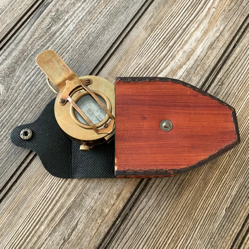 Vintage Solid Brass WWII Military Pocket Compass Gift
