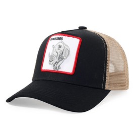 Trucker Hat Men Animal Snapback Hats Adjustable Embroidered Baseball Cap Mesh Breathable Square Patch Women Caps