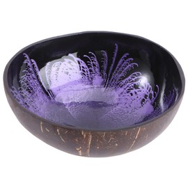 KESYOO Coconut Bowls Natural Coconut Shell Storage Bowl Nuts Candy Storage Holder Serving Bowls Buddha Acai Bowl for Kitchen Purple