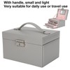 Three Layer Jewelry Storage Box PU Leather Necklace Rings Earrings