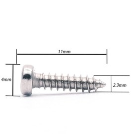 Xuxing 50pcs Acoustic Electric Guitar Tuning Pegs Screws,Bass Guitar Machine Heads Mounting Screws for Electric/Acoustic Guitar Bass (Chrome, 2 * 11mm)