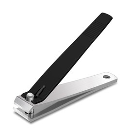 Straight Toenail Nail Clippers, Heavy Duty Stainless Steel Fingernail Clippers Nail Cutter for Trimming Thick Nails Men & Women (Black)