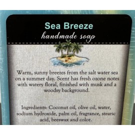 Garden Path Soap SEA BREEZE BAR SOAP - All Natural Fresh Clean Mist Scent
