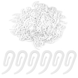 Lixiluxia Pack of 200 Curtain Hooks, Plastic Curtain Hooks for Shower Curtain, Curtains (White)