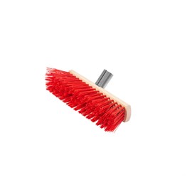 ToM PaR Street broom, broom, sweeping broom with metal handle holder, wide industrial broom, hall broom, garden broom, large broom, patio, garage, garden, 30 cm, red