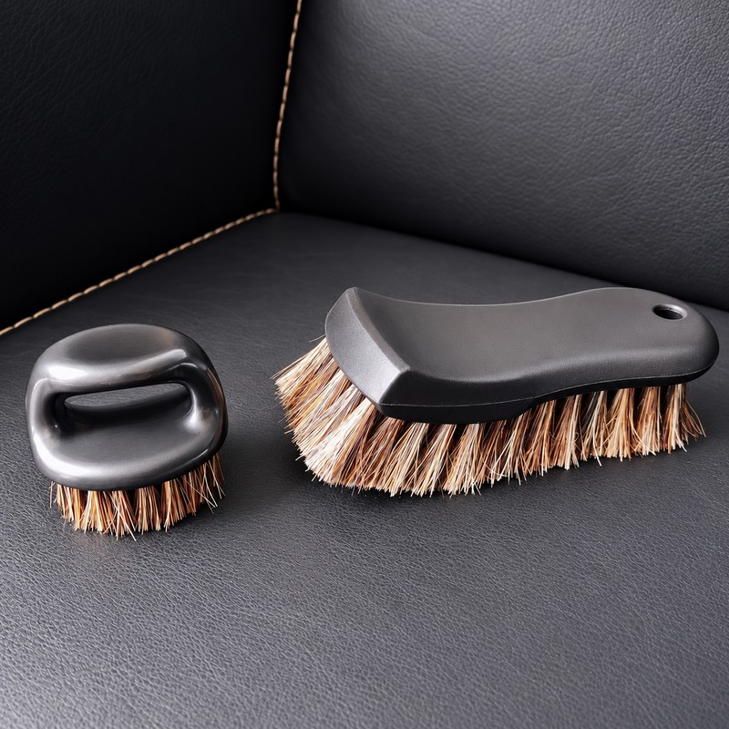 2-Piece Horsehair Cleaning Brush Set for Car Interior Detailing –